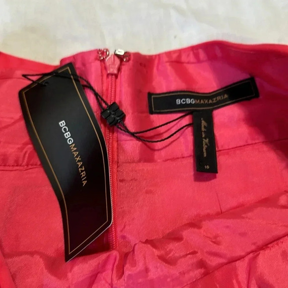 BCBG pink skirt bow detail mini size 10 NWT pockets - Picture 3 of 5